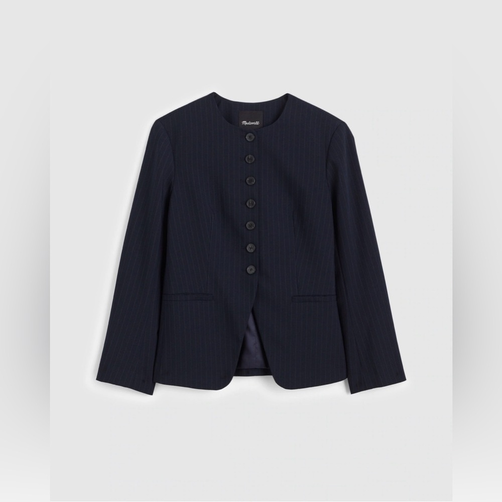 Madewell Nolita Cutaway Blazer Navy Stripe NWT Size 0